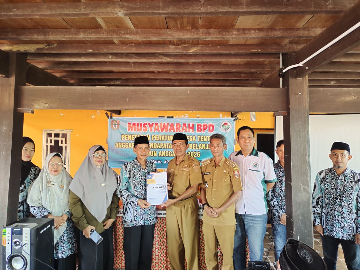 Musyawarah BPD Penetapan Peraturan Desa APBDes Tahun Anggaran 2026 Desa Mario